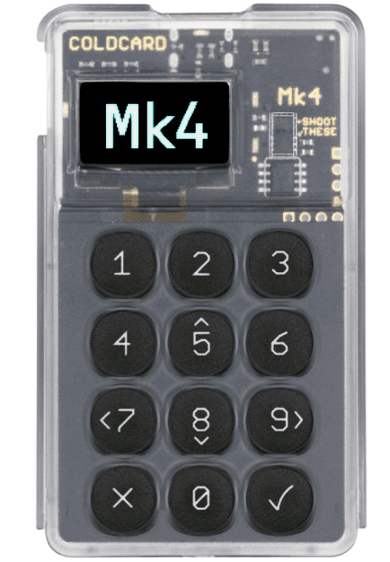 Even the transparent encasing is a security feature of the COLDCARD MK4