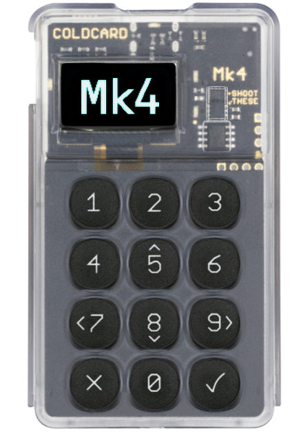 Even the transparent encasing is a security feature of the COLDCARD MK4